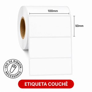 Etiqueta adesiva Couchê 100x50