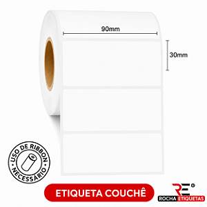 Etiqueta adesiva Couchê 90x30
