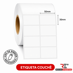 Etiqueta adesiva Couchê 50x30