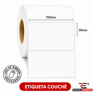 Etiqueta adesiva Couchê 100x30