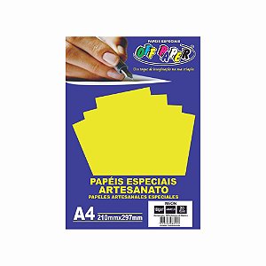 Pacote Papel Neon Amarelo A4 180g C/20 Folhas