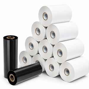 Kit Compre 10 Rolos 100x150 Couchê e ganhe 2 ribbon de 74mm