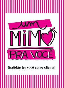 Cartão de agradecimento C/100 Um Mimo listras Pink