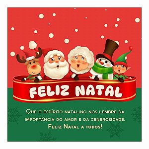 Cartão de Feliz Natal 6x6cm C/50 und. - Modelo 1