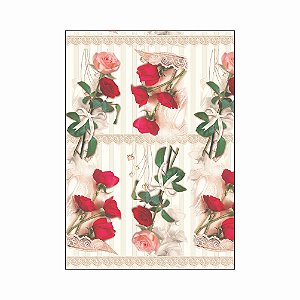 SACO DE PRESENTE ROSAS 15X29 C/100