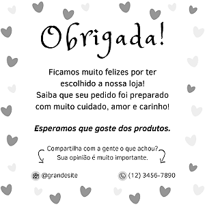 1.000 unidades de Cartão de Agradecimento Personalizados