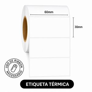 Etiquetas adesiva térmica 60x30 C/2 rolos - 22 metros
