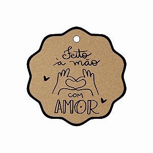 Tag Papel Kraft 4,5x4,5 - Feito a Mão C/ 120 UND