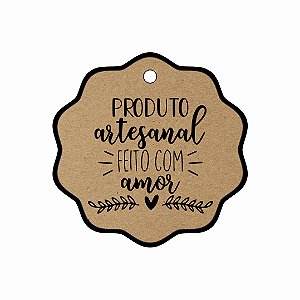 Tag Papel Kraft 4,5x4,5 - Produto Artesanal C/ 120 UND