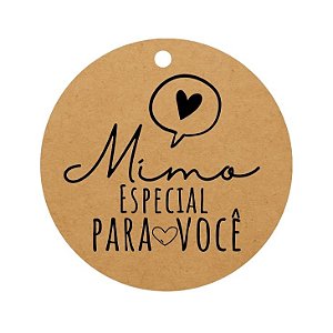 Tag Papel Kraft 4,5x4,5 - Mimo Especial C/ 120 UND