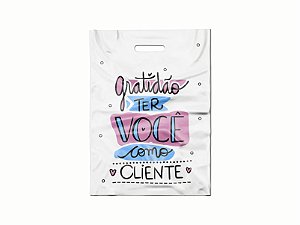 Sacola Boca Vazada  40X50 C/50 UND Rosa e azul   - Gratidão ter você