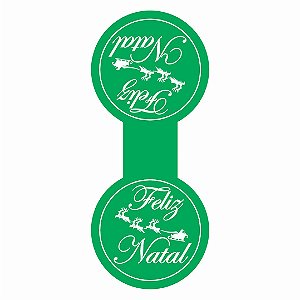 Lacre de sacola - Feliz Natal - Verde C/100 UND