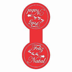 Lacre de sacola - Feliz Natal - Vermelho C/100 UND
