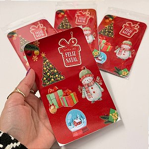 Cartela de Adesivos Natal Variados - Modelo 1