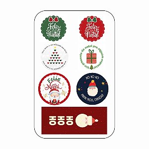 Cartela de Adesivos Natal Variados - Modelo 2