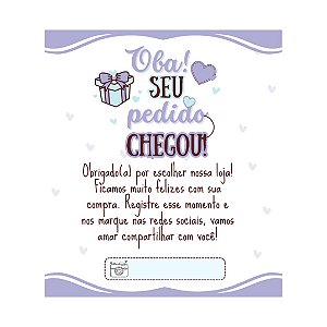 Cartão de Agradecimento Pedidos Chegou 99X88cm C/25 und