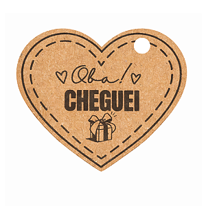 Tag Papel Kraft 4x4,5 - Oba Cheguei C/ 120 UND