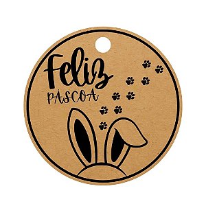 Tag Papel Kraft 4,5x4,5 - 100% Páscoa C/ 120 UND - Modelo 3