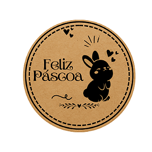 Tag Papel Kraft 4,5x4,5 - 100% Páscoa C/ 120 UND - Modelo 1