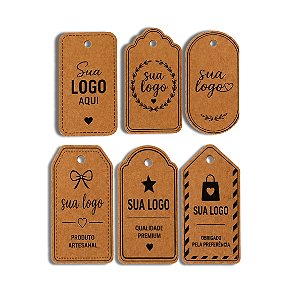 1,000 UND - Tags Personalizadas Kraft detalhadas 50x90 cm - impressão em preto
