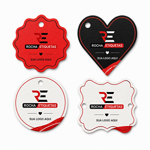 250 UND - Tags Personalizadas detalhadas 4,5x4,5cm - impressão em colorido
