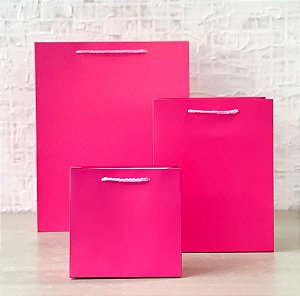 Sacola  de papel pink lisa