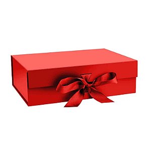 Caixa Dobrável c/ Fita Cetim Vermelha (G) 33,5x26x15,5cm - Four Star