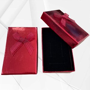 Caixinha de Papel Vermelha p/ Bijuterias 5x8cm - Pct c/ 24
