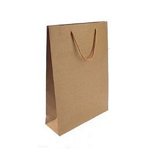 Sacola de Papel p/ Presente Kraft (MM) 19x8x24cm - Pct c/ 12