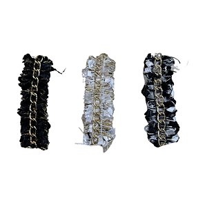 Fivela Tic Tac de Metal e Tecido p/ Cabelo - Pacote c/ 100