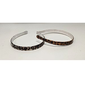 Tiara de Plástico Inquebrável P/ Cabelo - Modelo Onça - 1,5cm