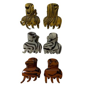 Piranha de Plástico p/ Cabelo 4.5 cm - Pct c/ 12 - 6129S-VW2