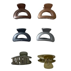 Piranha de Plástico para Cabelo 6 cm - Metálicas - Pct c/ 12 - 6308M-WP2