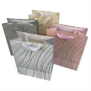 Sacola de Papel p/ Presente Estampada (XL) 40x30x12cm - Pct c/ 12