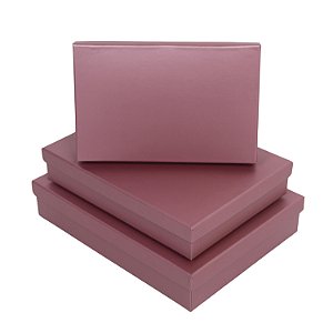 Conj. 3 Caixas de Papel P/ Presente Rose