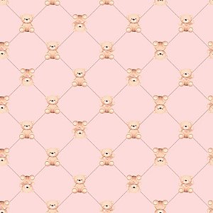 Saco para Presente Perol Ursinho Botonê Rosa 25x37cm - Pct c/ 50