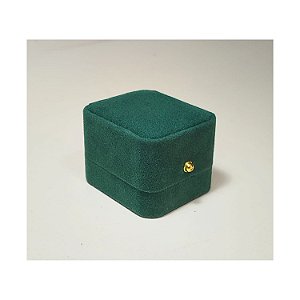 Caixa de Plástico Revestida em Veludo 5x6x4cm - Verde