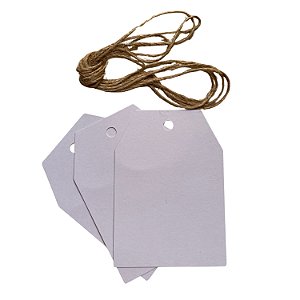 Tag de Papel Branca 6x7cm c/ Cordão - Pct c/ 144