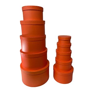 Conjunto de 10 caixas de Papel p/ Presente Laranja 27.5x14.7cm