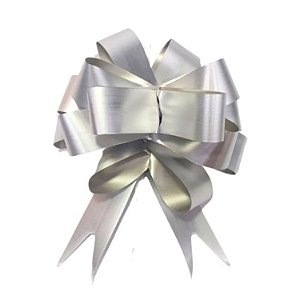 Laço de Plástico para Presente Prata 18x800mm - Pct c/ 50