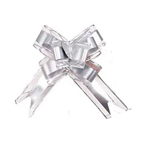 Laço de Plástico para Presente Prata 50x750mm - Pct c/ 100