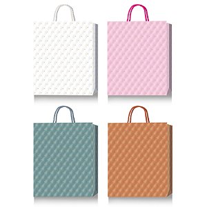 Sacola de Papel p/ Presente Estampada c/ Alto Relevo (L) 31x42x12cm - Pct c/ 12