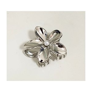 Piranha de Metal de Flor - 8cm Prata e Dourado - Pct c/ 12  -Y575-26