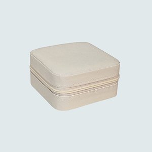 Porta-Joia de Plástico Off-White 10x10x5cm