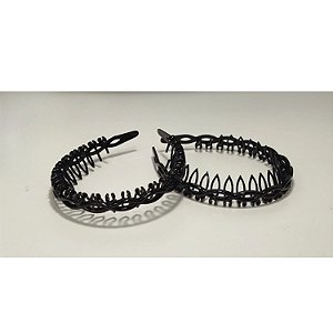 Tiara de Plástico Inquebrável Preta - 12 Peças - 3cm