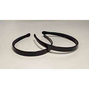 Tiara de Plástico Inquebrável Preto - 12 Peças - 1,5cm