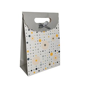 Sacola de Papel c/ Velcro Estampada (L) 24.5x12x31.5cm- Pct c/ 12