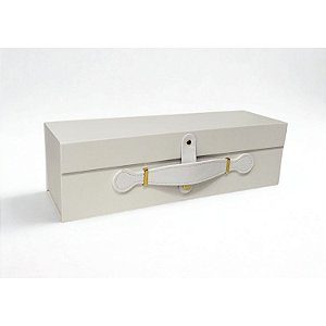 Caixa Dobrável Branco Papel com Alça 33.5x10.2x10.1cm