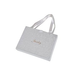 Caixinha de Papel Prata P/ Presente com Alça 12x16cm - Pct c/ 6 - Four Star