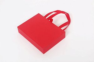 Caixinha de Papel Vermelho P/ Presente com Alça 12x16cm - Pct c/ 6